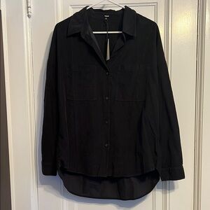 Monrow Black Corduroy Shirt